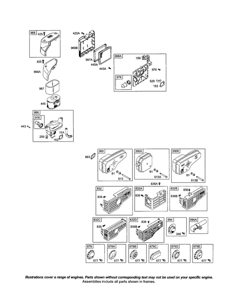 Blower Housing/Muffler Diagram and Parts List for 12J800-1738-A1  Briggs and Stratton Engine